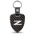 Nissan 350z Z Logo Real Black Carbon Fiber Large Shield-style Key Chain 
