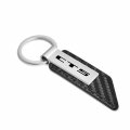 Ipick Image For Cadillac Ct5 Logo Silver Metal Plate Carbon Fiber Texture Black Pu Leather Key Chain Keychain Exclusive