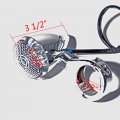 Leemas Set Front Rear Chrome Clear Lens 20-led 41mm Fork Clamp Tube Motorcycle Amber Turn Signal Light Cruiser Chopper Custom