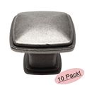 Cosmas 4391wn Weathered Nickel Modern Cabinet Hardware Knob 1-1 4 Inch Square 10 Pack 