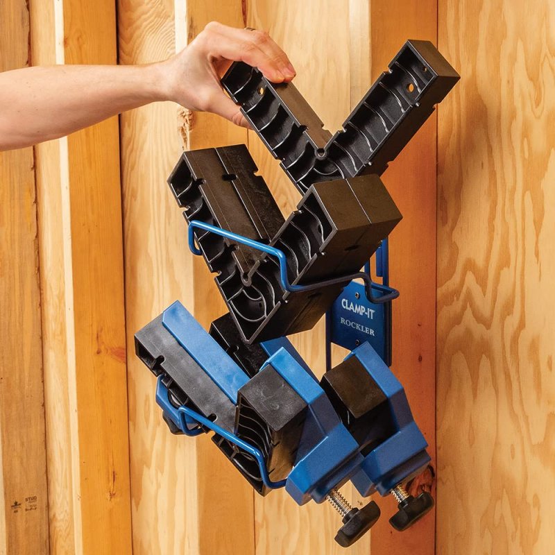 Clamp It Storage Bracket For Assembly Squares And Corner Clamping Jigs Powder Coat Steel Rack Wall Or Pegboard Holds Up To 6