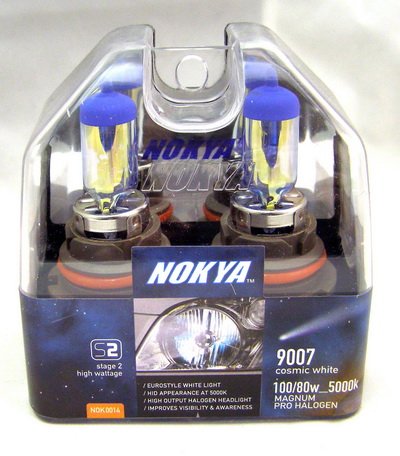 Nokya 9007 Cosmic White Stage 2 5000k Halogen Headlight Fog Light Bulb