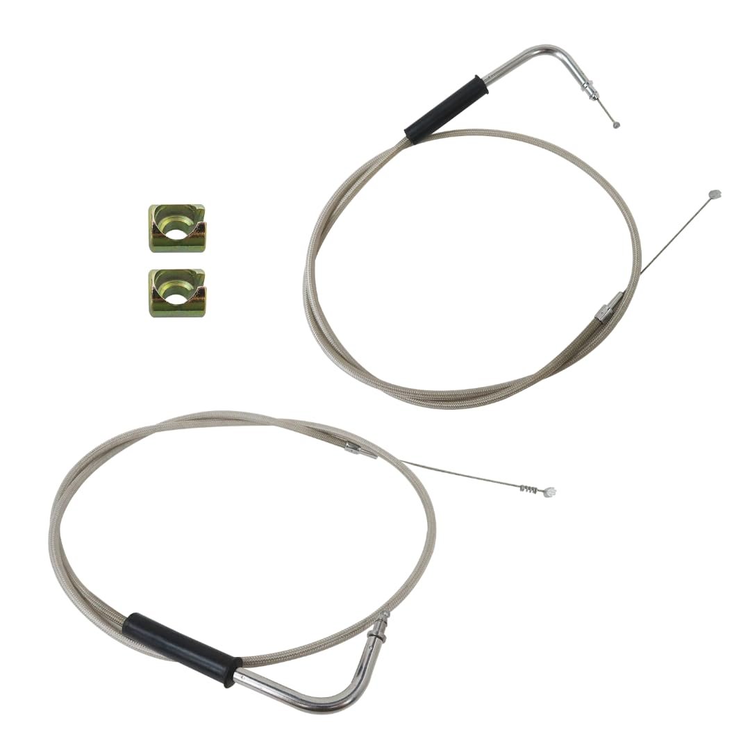 Throttle And Idle Cable Kit For Harley Sportster 883 1200 Softail Dyna Fits 16 In To 18 Handlebars Replaces 56884-07 56885-07