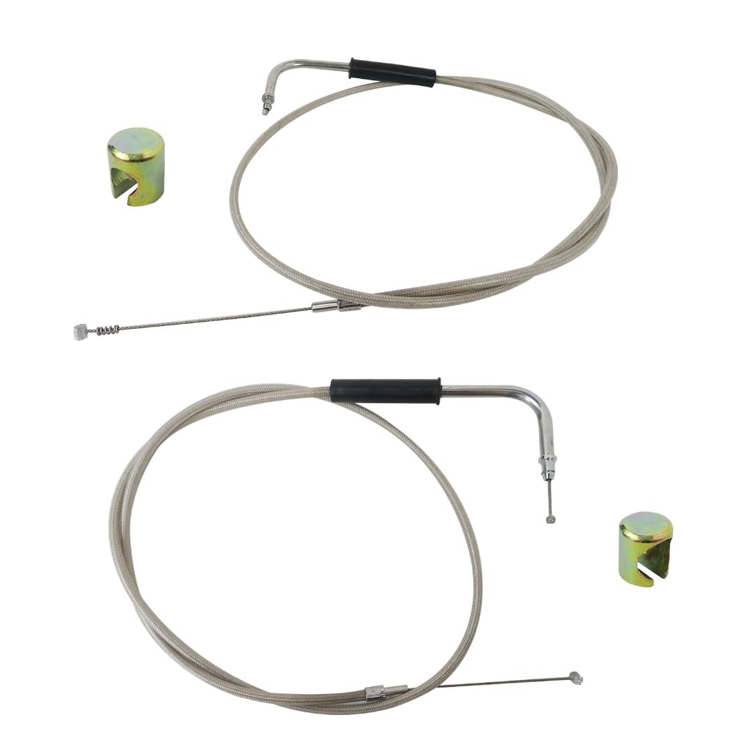 Throttle And Idle Cable Kit For Harley Sportster 883 1200 Softail Dyna Fits 16 In To 18 Handlebars Replaces 56884-07 56885-07