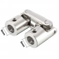 Uxcella 6mm To Inner Dia 2 Section Rotatable Universal Steering Shaft U Joint Coupler L52xd12