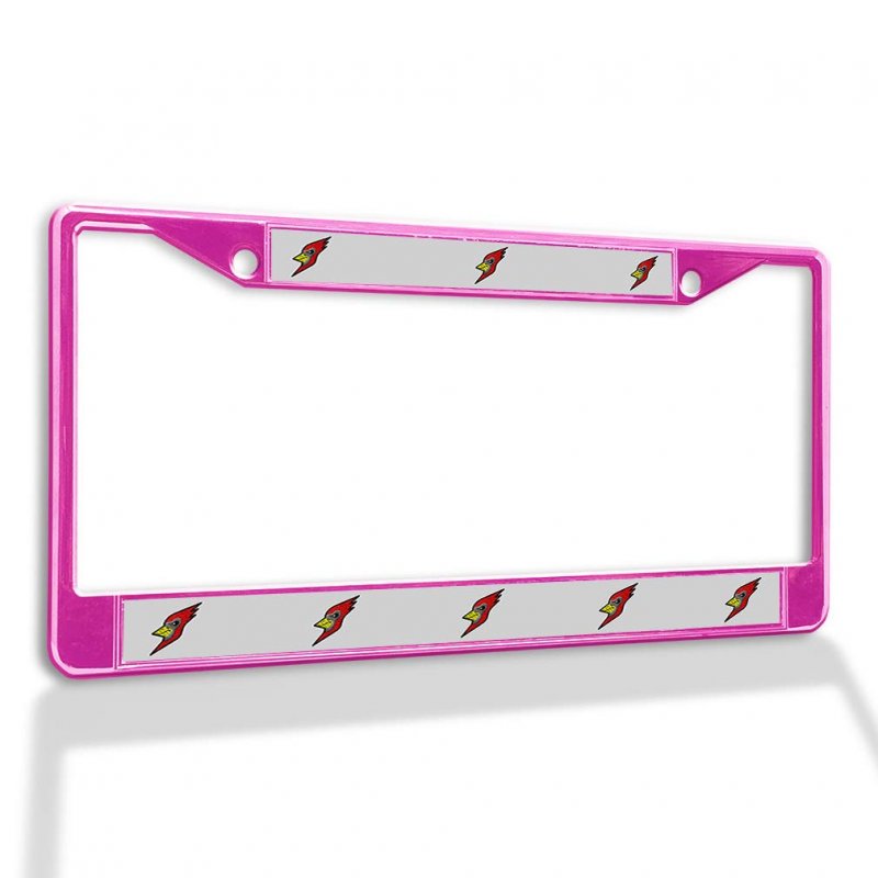 Fastasticdeals Metal Insert License Plate Frame Animal Bird Cardinal Mascot Weatherproof Car Accessories Hot Pink 2 Holes Solid