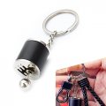 Gkmow Pack-1 Car Shifter Keyring Universal Polished Metal Chain Model 6 Speed Gear Mini Key Clip Black 