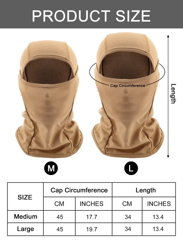 6 Pieces Balaclava Face Mask Motorcycle Windproof Camouflage Fishing Cover Winter Ski Khaki Army Green Black