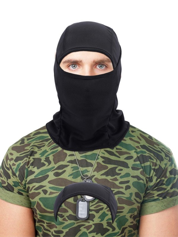 6 Pieces Balaclava Face Mask Motorcycle Windproof Camouflage Fishing Cover Winter Ski Khaki Army Green Black
