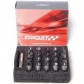 Circuit Performance Forged Steel Extended Open End Hex Lug Nut For Aftermarket Wheels 1 2 -20 Hyper Black 20 Piece Set Tool