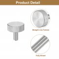 Uxcell M5x10mm Knurled Thumb Screws 5pcs 304 Stainless Steel Flat Head Fully Threaded Bolts Grip Knobs Fasteners
