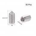 Uxcell 50pcs M4x8mm Internal Hex Socket Set Grub Screws Cone Point 304 Stainless Steel Screw
