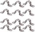 Kikeep Stainless Steel Rigid Pipe Strap Clamp Two Hole U Bracket Tube Tension Clip Assortment Kit 20 Pieces 1 2 