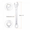 Uxcell Thin Combination Wrench With Offset 6-point End And Angled Open Metric Mirror-chrome Plated High Carbon Steel For