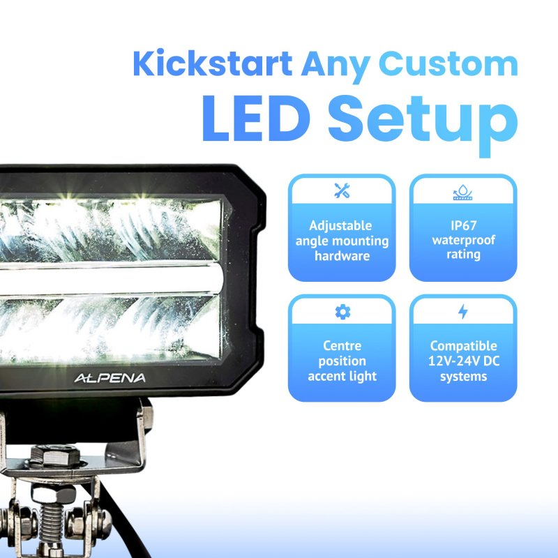 Alpena Trektec Xl6p Led Pod Lights Off Road For Trucks Cars Suvs Utvs Stainless Steel Center Position Ditch Atv 12v-24v Dc