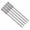Uxcell 5 Pcs 1 4 Hex Shank T10 Magnetic Security Torx Screwdriver Bits 100mm Length