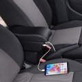 Yjywzh Double Layer Armrest Box For Mitsubishi Mirage 2014-2023 Car Interior Storage Center Console With 3 Usb Port Black Red