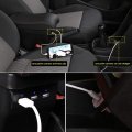 Yjywzh Double Layer Armrest Box For Mitsubishi Mirage 2014-2023 Car Interior Storage Center Console With 3 Usb Port Black Red