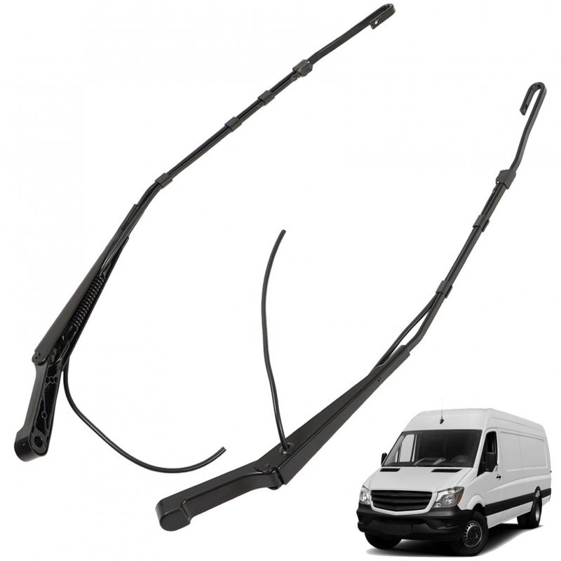 2-pack Front Left And Right Windshield Wiper Arm Black Replacement For 2004-2006 Sprinter 2500 3500 9018200044 9018200144