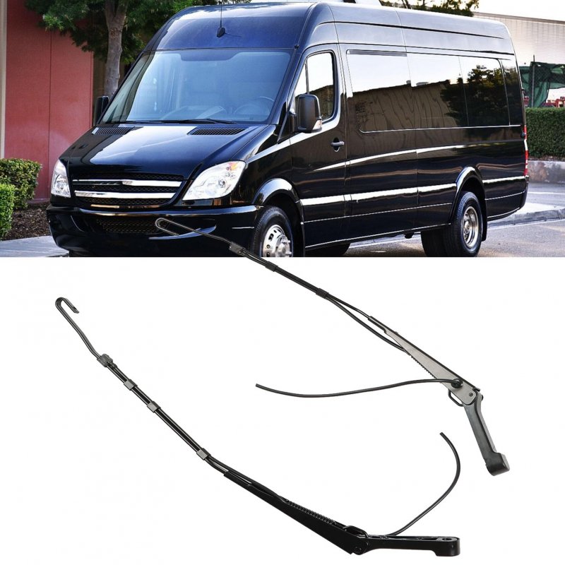 2-pack Front Left And Right Windshield Wiper Arm Black Replacement For 2004-2006 Sprinter 2500 3500 9018200044 9018200144