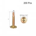 Uxcell Phillips Head Self Tapping Screws 8 X 1 Carbon Steel Drilling Sheet Metal Screw Gold Tone 200pcs