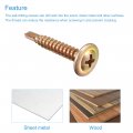 Uxcell Phillips Head Self Tapping Screws 8 X 1 Carbon Steel Drilling Sheet Metal Screw Gold Tone 200pcs