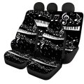 Pensura Black Music Notes Front Seat Covers Rear Backrest Rear Bottom Bench Cover 4 Pc Entire Protection Car Cushion Protector 