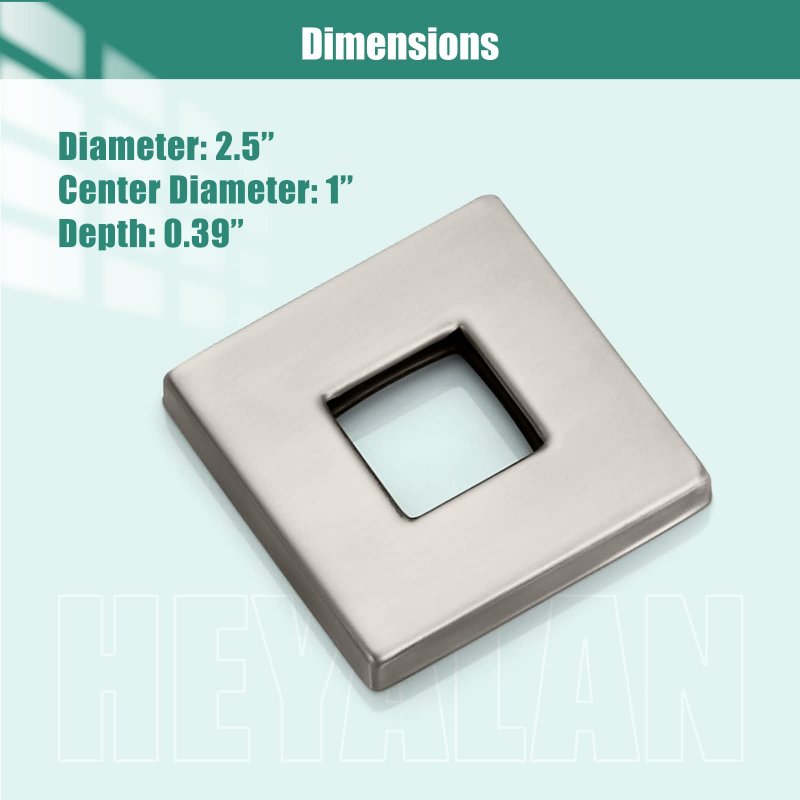 Heyalan Shower Flange Cover Brushed Nickel 2 5a Arm Replacement Square Escutcheon Plate For Head Arms 1pc Wall Mount