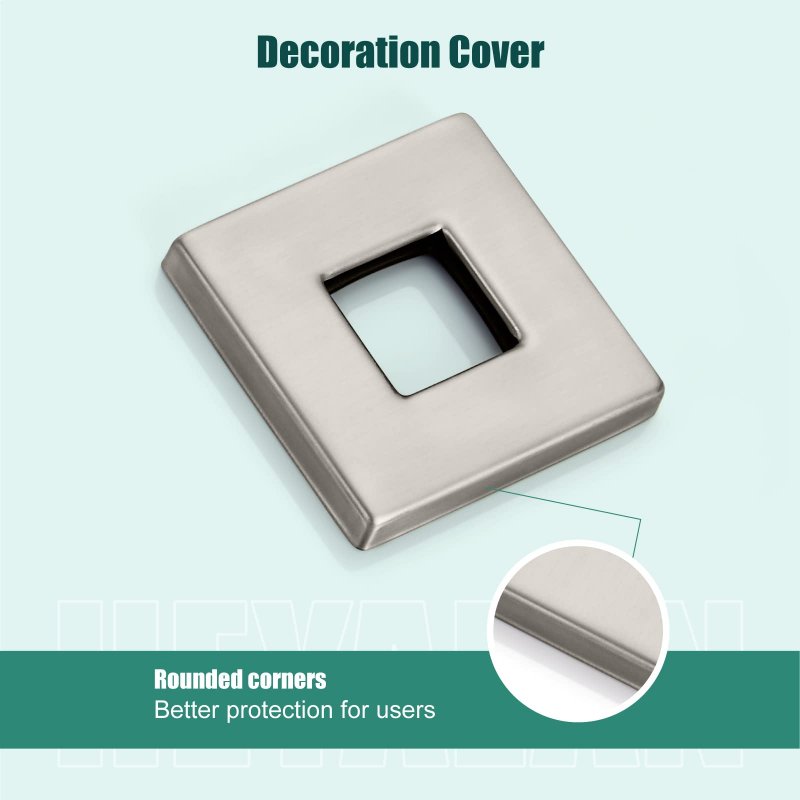 Heyalan Shower Flange Cover Brushed Nickel 2 5a Arm Replacement Square Escutcheon Plate For Head Arms 1pc Wall Mount
