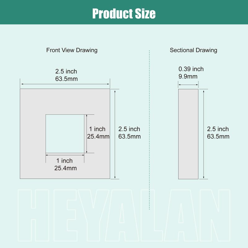 Heyalan Shower Flange Cover Brushed Nickel 2 5a Arm Replacement Square Escutcheon Plate For Head Arms 1pc Wall Mount