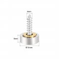 Uxcell Mirror Screws Decorative Caps Cover Nails Brushed Stainless Steel 14mm 2pcs