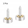 Uxcell Mirror Screws Decorative Caps Cover Nails Brushed Stainless Steel 14mm 2pcs