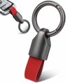 Whtawtaw Car Key Chain Ring Clip Universal Detachable Leatherchain Small Key Fob Accessory With Keyrings Zinc Alloy Buckle Red 