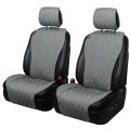 Breathable Faux Linen Front Seat Covers With Headrest Protectors Universal Fit For Car Van Suv Pickup Truck Grey 2 Piece Set 