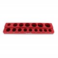 Abn Magnetic Socket Organizer Tray A Sae Standard 1 2in Holder Tool 16 Slot Red