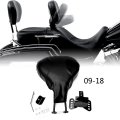 Httmt Sbb015- Adjustable Driver Rider Backrest Compatible With H-d Touring Street Glide Flhx Flhr 09-18