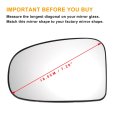 Car Rearview Left Driver Side Mirror Glass Replacement W Backing Plate Convex Heated White For Toyota Prius 2009-2016