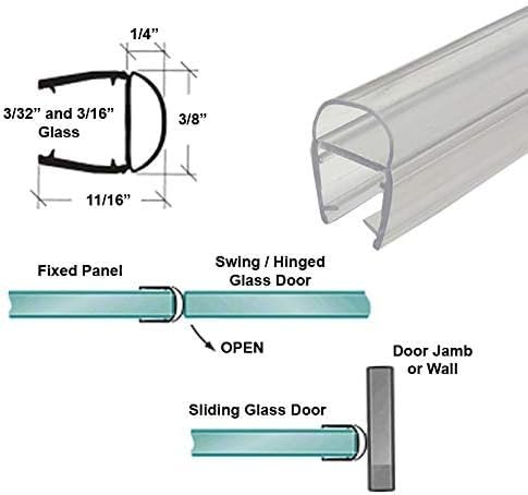 Universal Clear Polycarbonate U Channel With Soft Vinyl Bulb Seal For 32 In 3 16 And 1 4 Glass 73 Long Tvb73-a