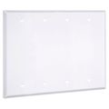Hubbell-bell Ww-bbbb Standard Metallic Wallplate With Blank Four Gang White Smooth 