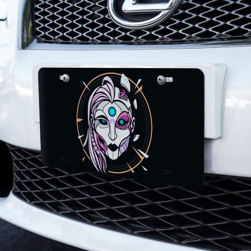 Graphics More Cyborg Android Robot Science Woman Face Novelty Metal Vanity Tag License Plate