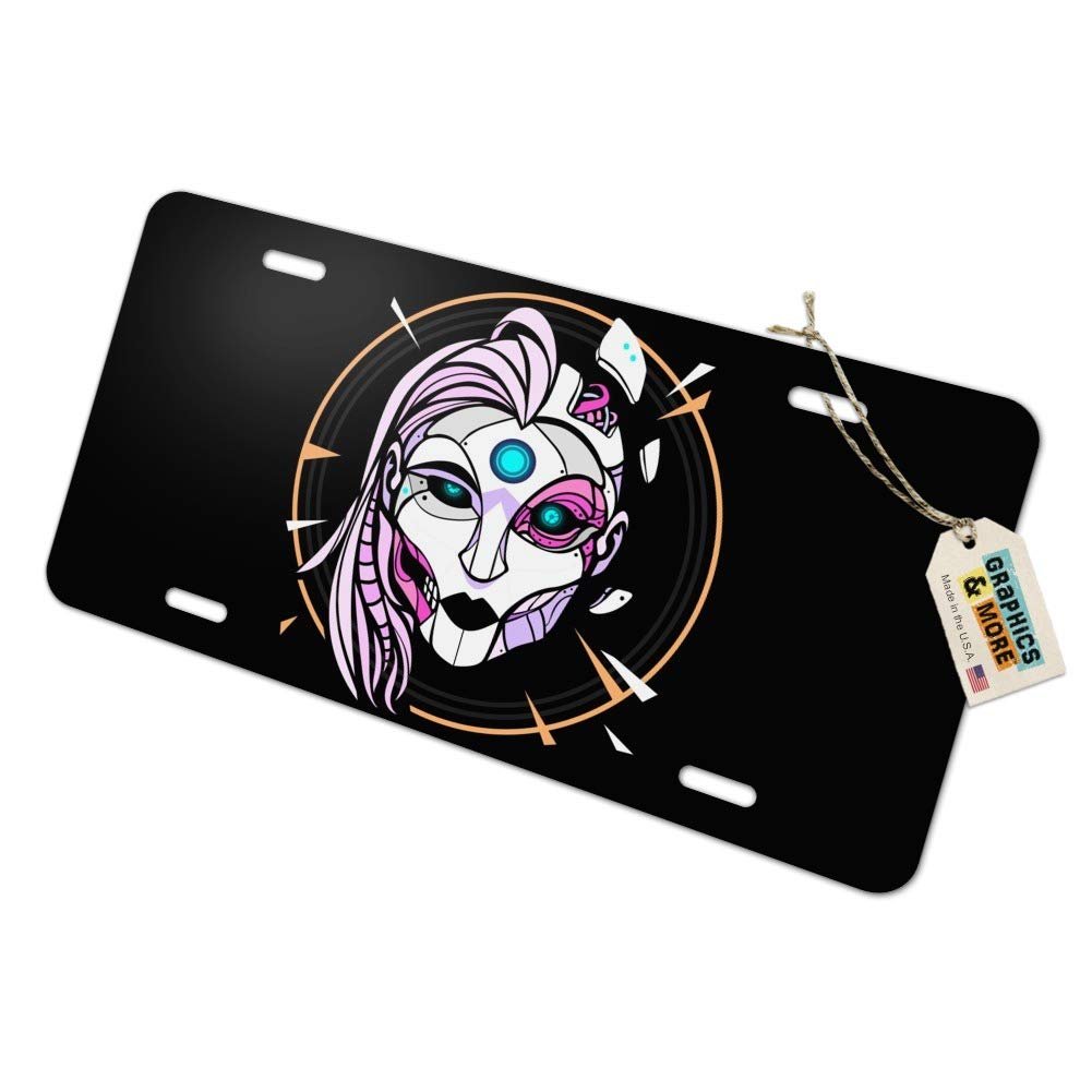 Graphics More Cyborg Android Robot Science Woman Face Novelty Metal Vanity Tag License Plate