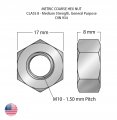 Ohio Diesel Parts M10-1 50 Coarse Metric Hex Nuts Class 8 Din 934 Silver Zinc Cr 3 Pack Of 40