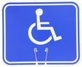 Cortina 03-550-h Abs Plastic Traffic Cone Sign Legend Handicapped Symbol 11 Width X 13 Height White On Blue 
