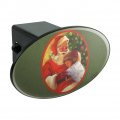 Christmas Holiday Jolly Santa And Child Oval Tow Trailer Hitch Cover Plug Insert