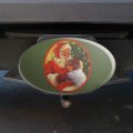 Christmas Holiday Jolly Santa And Child Oval Tow Trailer Hitch Cover Plug Insert