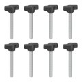 8pcs Clamping Screw Knob M6 X 50mm Metric Carbon Steel T Shaped Thumb Screws Handle For Quick Remove Hand Tightening