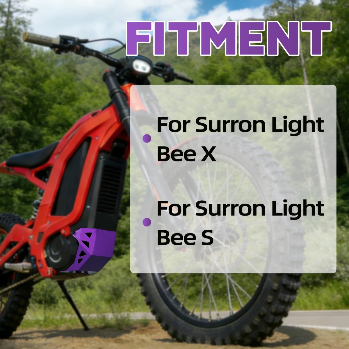 Jfg Racing Skid Plate For Surron Light Bee Iron Engine Chassis Protection Bash Guard Electric Dirt Bike X And S Lbx Lbs-purple