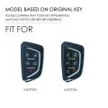 Hontumax Genuine Leather Key Fob Cover Case 6 Button For Cadillac Ct4 Ct5 Escalade 2020 2021 2022 2023 Brown