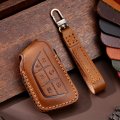 Hontumax Genuine Leather Key Fob Cover Case 6 Button For Cadillac Ct4 Ct5 Escalade 2020 2021 2022 2023 Brown