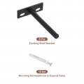 Uxcell 6pcs Floating Shelf Bracket 4 Inch Wall Mounting Blind Support Hidden Brackets For Home Office Wood Shelves Black